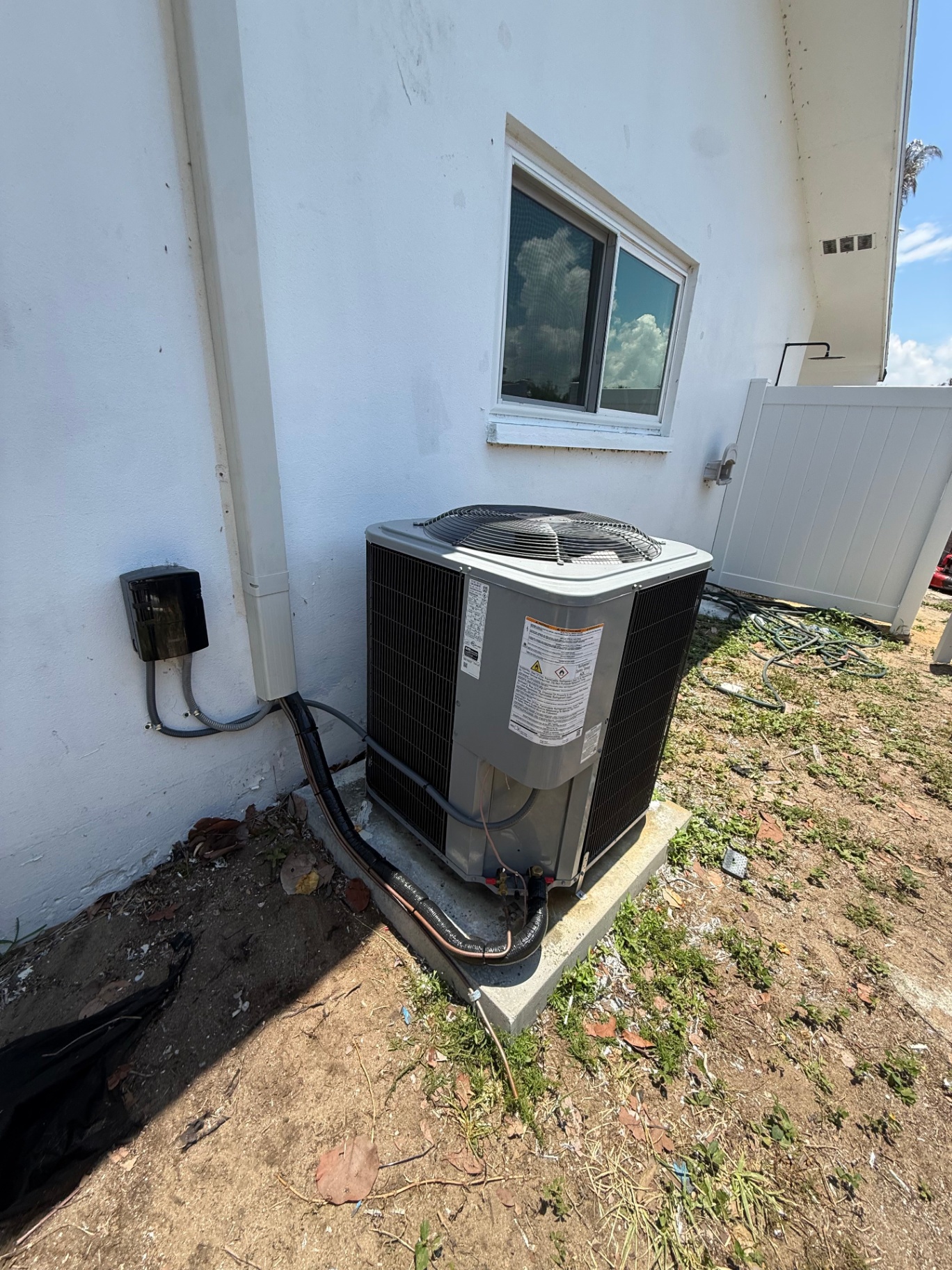 Outdoor HVAC condenser unit